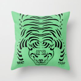 Mint Green Tiger Throw Pillow