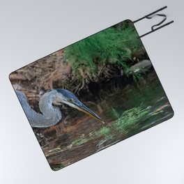 Great Blue Heron Fishing - III Picnic Blanket