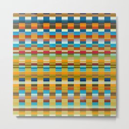 Modern Colorful Check Grid Pattern Metal Print | Plaid, Grid, Abstrct, Pattern, Check, Vertical, Digital, Graphicdesign, Lines, Orange 