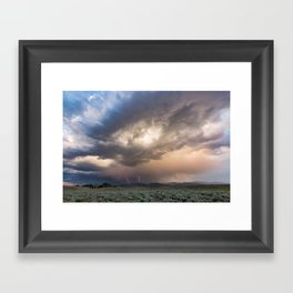 Yellowstone National Park - Sunset storm over the Washburn Range Framed Art Print | Nationalpark, Thunder, Plateau, Thunderstorm, Rain, Sky, Yellowstone, Evening, Atmosphere, Storm 