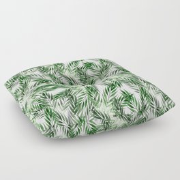 Watercolor Tropical Palm Leaves Pattern Floor Pillow