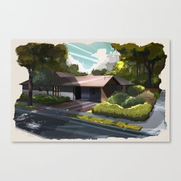 Teal's House Canvas Print | Digital, Painting 