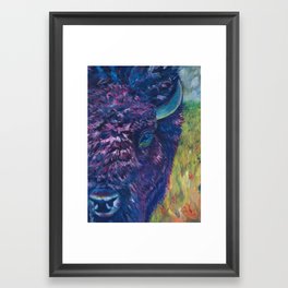 A Technicolor Bison Framed Art Print