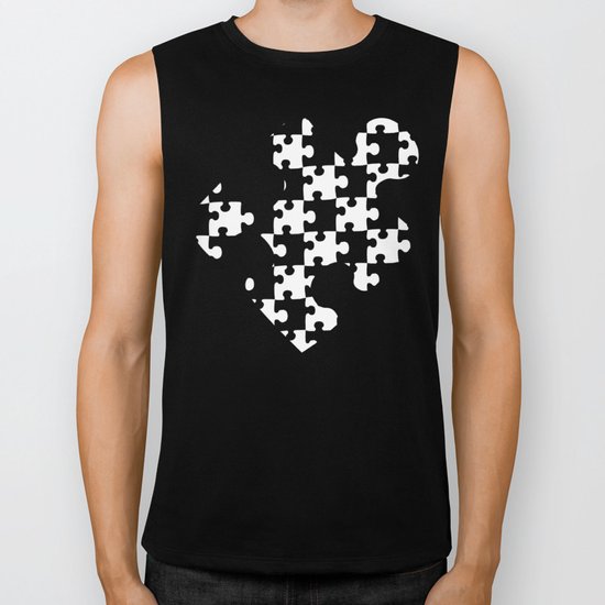 Checkerboard Puzzle Pieces Biker Tank