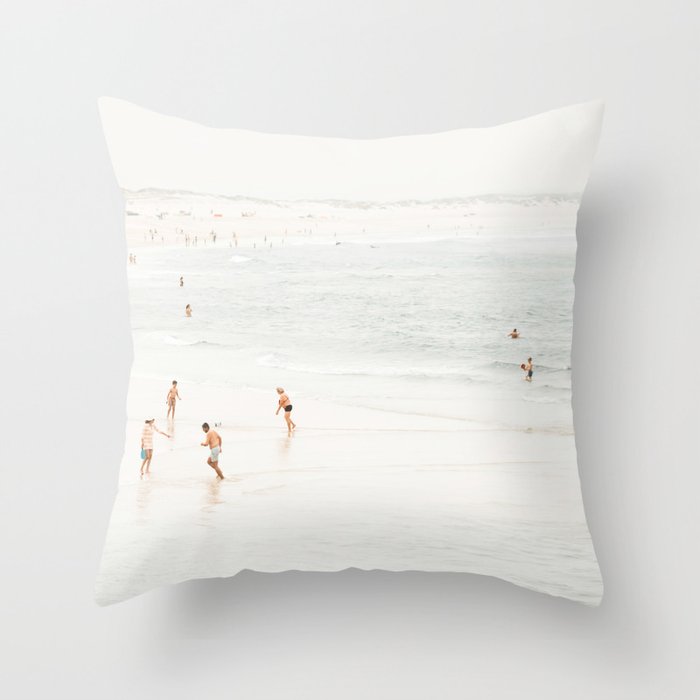 At the Beach fourteen  (part two of a diptych) - Minimal Beach and Ocean photography Throw Pillow