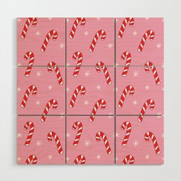 Candy Cane Pattern (pink) Wood Wall Art