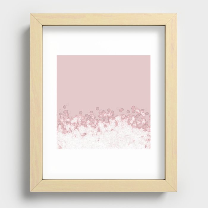 Pink Ombre Glitter Recessed Framed Print