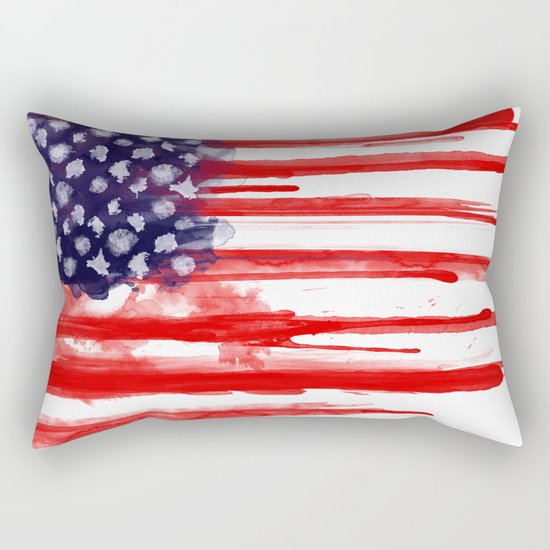 American Spatter Flag Rectangular Pillow