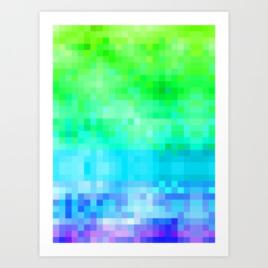 Green mosaic tiles Art Print