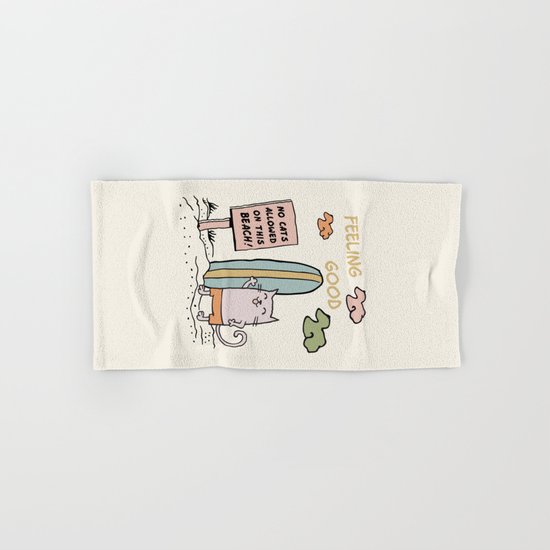 Cat on the beach Hand & Bath Towel