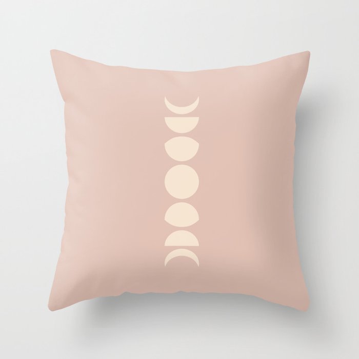 Minimal Moon Phases IV Throw Pillow