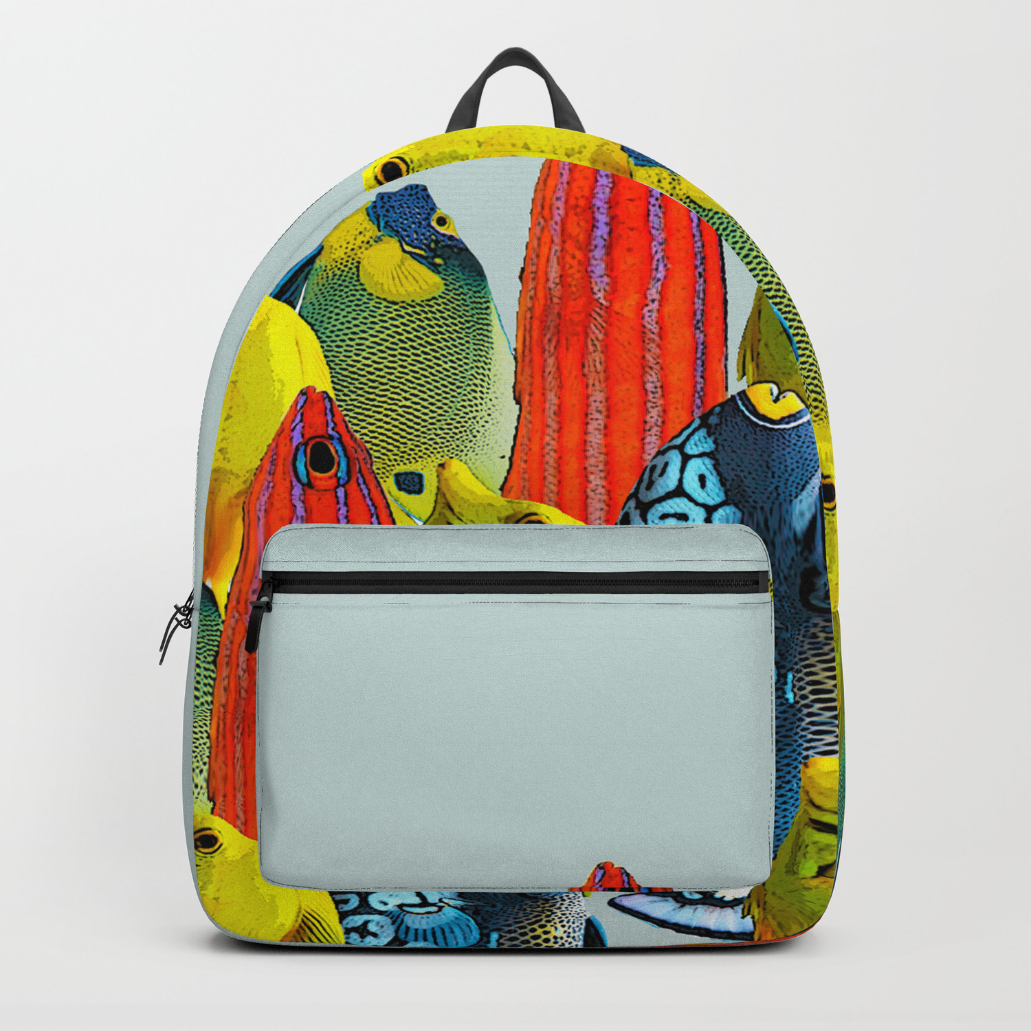 Tropical Fish Pattern Home Decor Duck Egg Blue Backpack By Lubo