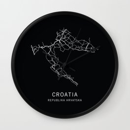 Croatia Road Map Wall Clock
