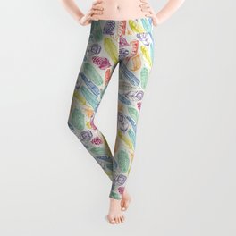 scattered feathers Leggings