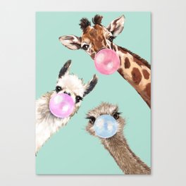 Bubble Gum Gang in Green Canvas Print