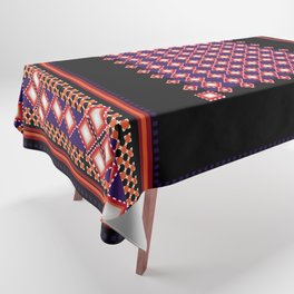 Geometric frame design, Traditional Embroidery pattern, seamless cultural folk art. Tablecloth