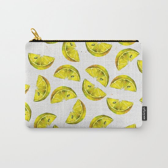 Lemon Slices Pattern White Carry-All Pouch