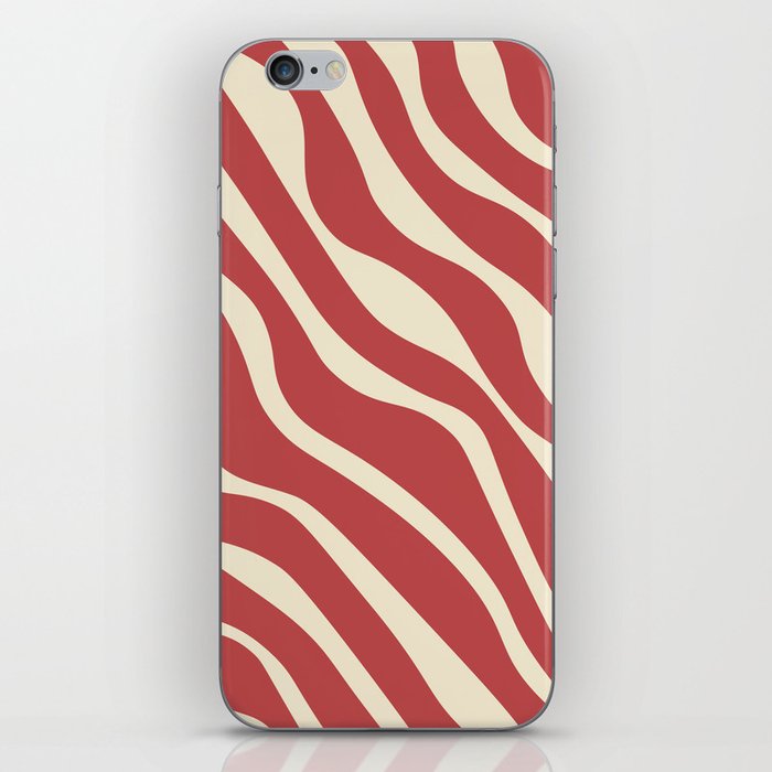 Abstract Retro Colorful Water Waves Art - Deep Chestnut and Champagne iPhone Skin