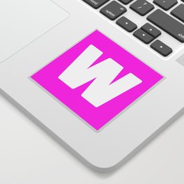 W (White & Magenta Letter) Sticker