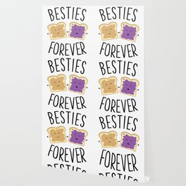 Cute Funny Peanut Butter Jelly Besties Forever Best Friends Wallpaper