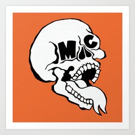 Orange ArtByMc Skull Art Print