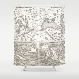 Home World Map Shower Curtain Atlas Shower Curtain