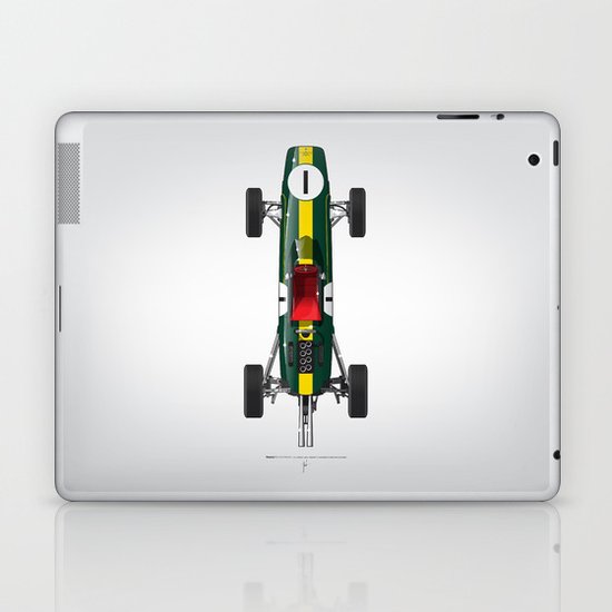 Outline Series N.º1, Jim Clark, Lotus 25-Coventry Climax 1962 Laptop & iPad Skin
