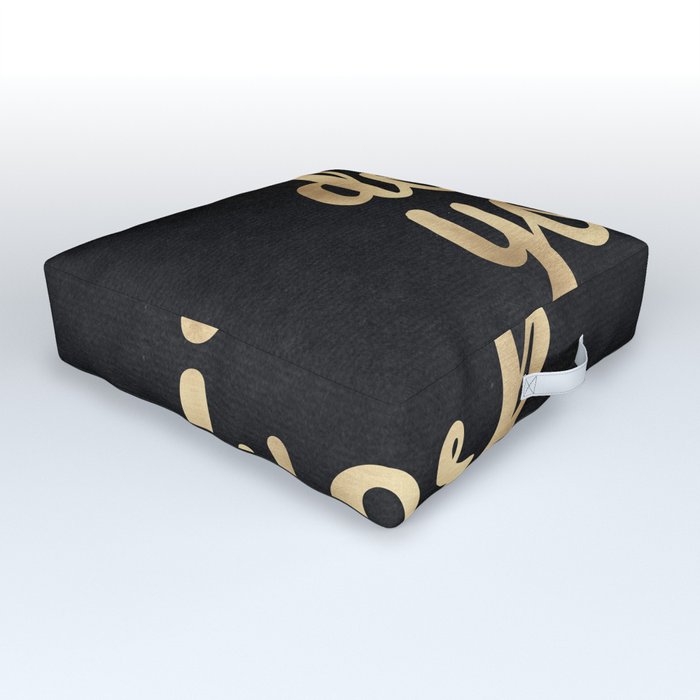 Do Your Work Gold on Black Fabric Outdoor Floor Cushion