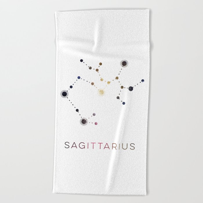 SAGITTARIUS STAR CONSTELLATION ZODIAC SIGN Beach Towel