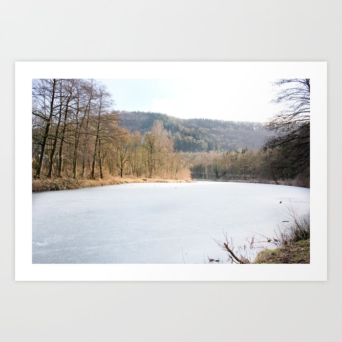 Frozen lake in Germany Art Print