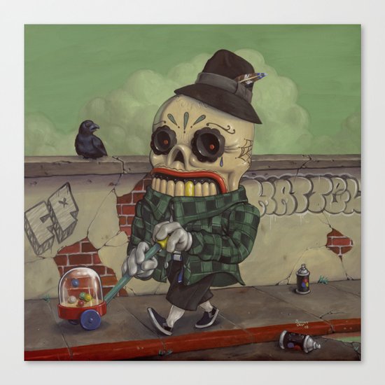 Kicking It Old School. Canvas Print