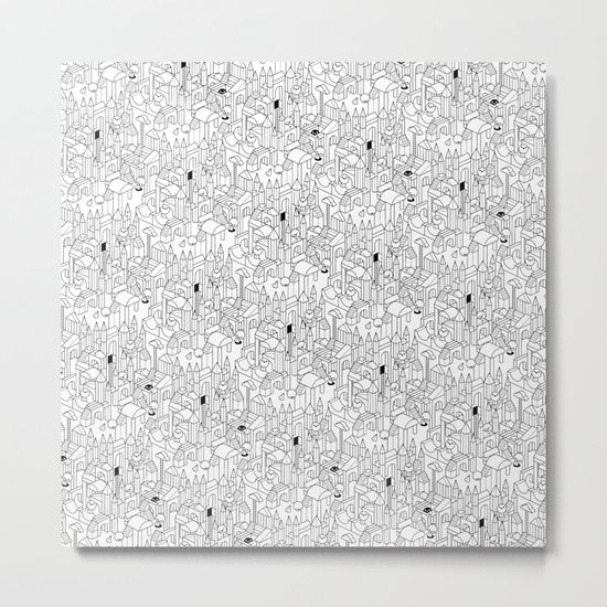 Little Escher's Building Blocks Metal Print