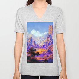 Maxfield Parrish Painting V Neck T Shirt