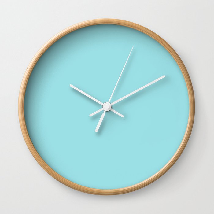 Simple Trendy Fashion Cyan Blue Solid Color Wall Clock