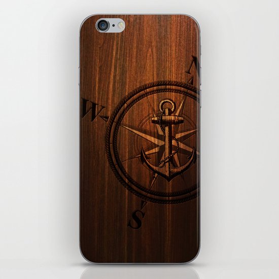 Wooden Anchor iPhone & iPod Skin