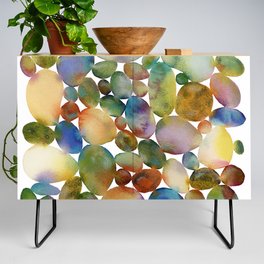 Abstract Iridescent Pebbles Credenza
