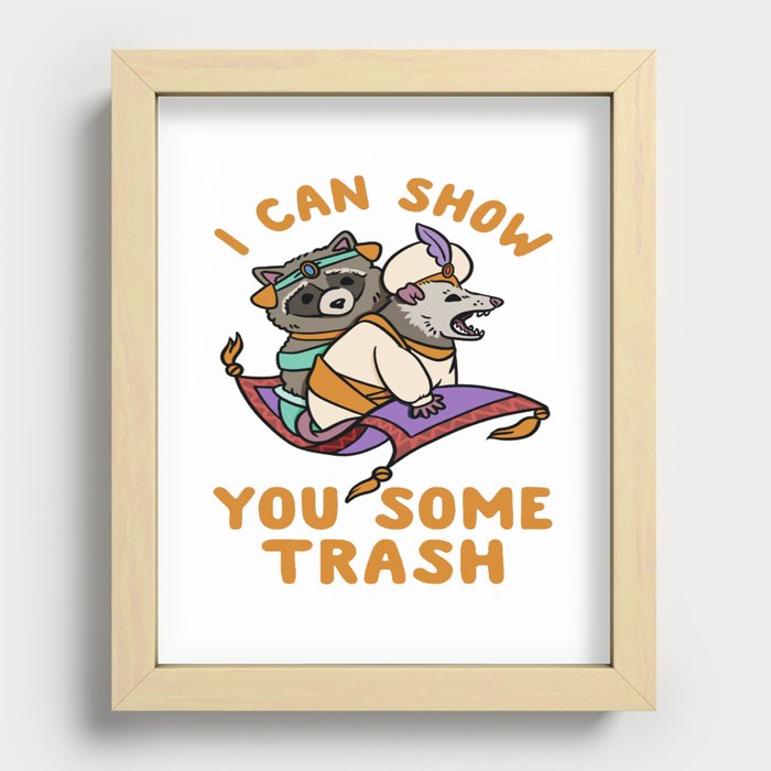 Racoon And Possum I can show you some trash Aladdin and the Magic Lamp Raccoon lover Recessed Framed Print