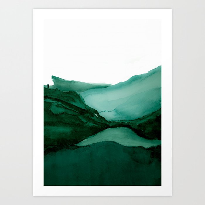 green set landscape Art Print