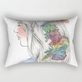 Fleurs d'aquarelle Rectangular Pillow
