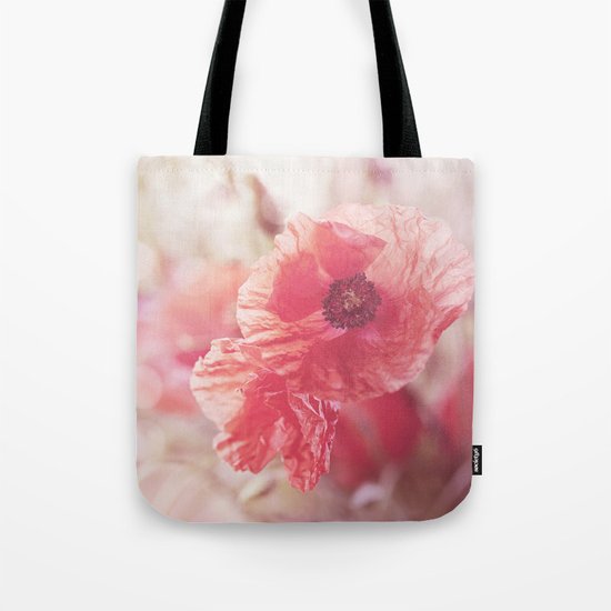 Romantic Poppy flower soft pastel colors Tote Bag