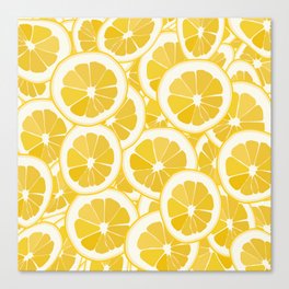 Citron - Yellow Lemon Art Pattern  Canvas Print
