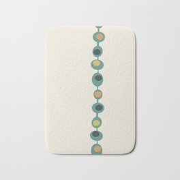 Retro Mid Century Baubles in Teal, Orange and Yellow Bath Mat