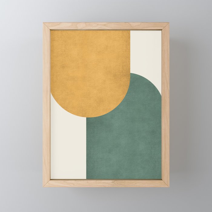 Halfmoon Colorblock 2 - Gold Green  Framed Mini Art Print