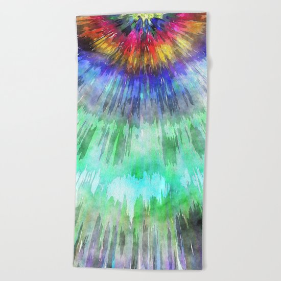 Textured Tie Dye Starburst Beach Towel