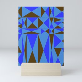 Abstraction_GEOMETRIC_BLUE_TRIANGLE_PATTERN_POP_ART_1130A Mini Art Print