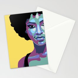 Flat bold portrait of a woman Stationery Cards