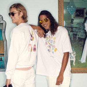 Girl and Guy wearing groovy holiday apparel