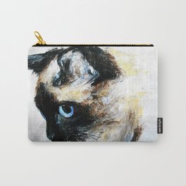 Siamese Cat Acrylic Painting Carry-All Pouch