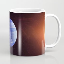 Neptune planet. Poster background illustration. Mug