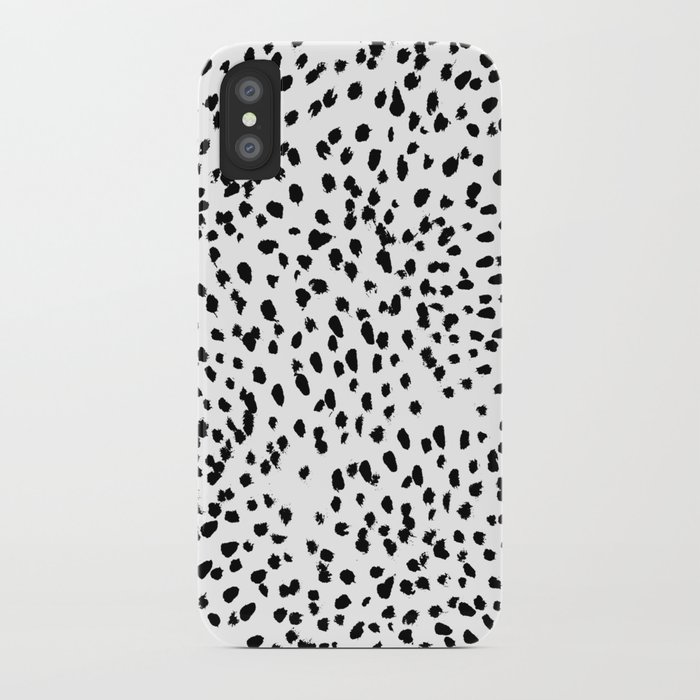 nadia - black and white, animal print, dalmatian spot, spots, dots, bw iphone case
